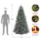 7.5 ft. Pre-lit Hinged North Valley Spruce Blue Medium Artificial Christmas Tree, Multicolor Lights